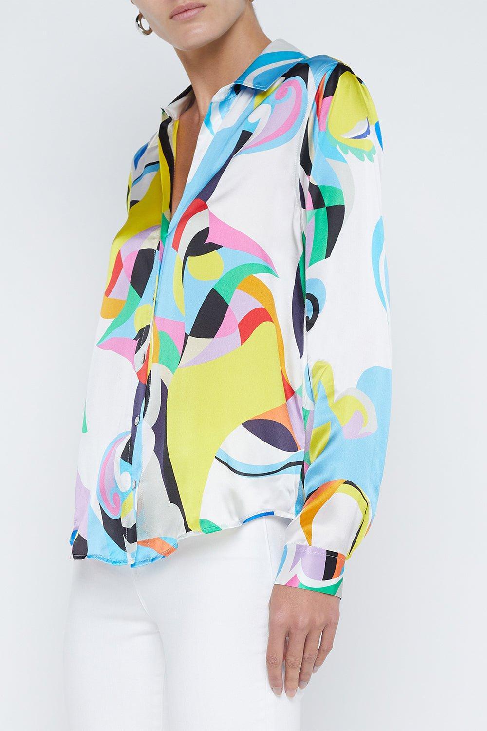 L'AGENCE-Tyler Blouse - Small Multi Kaleidoscope-