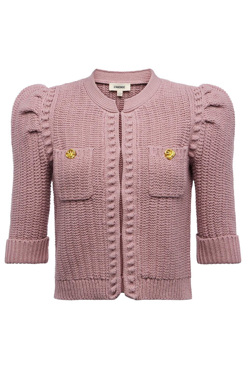 Delilah Crop Cardigan-LTMVEGLD-XS-CLOTHINGTOPCARDIGAN-L'AGENCE