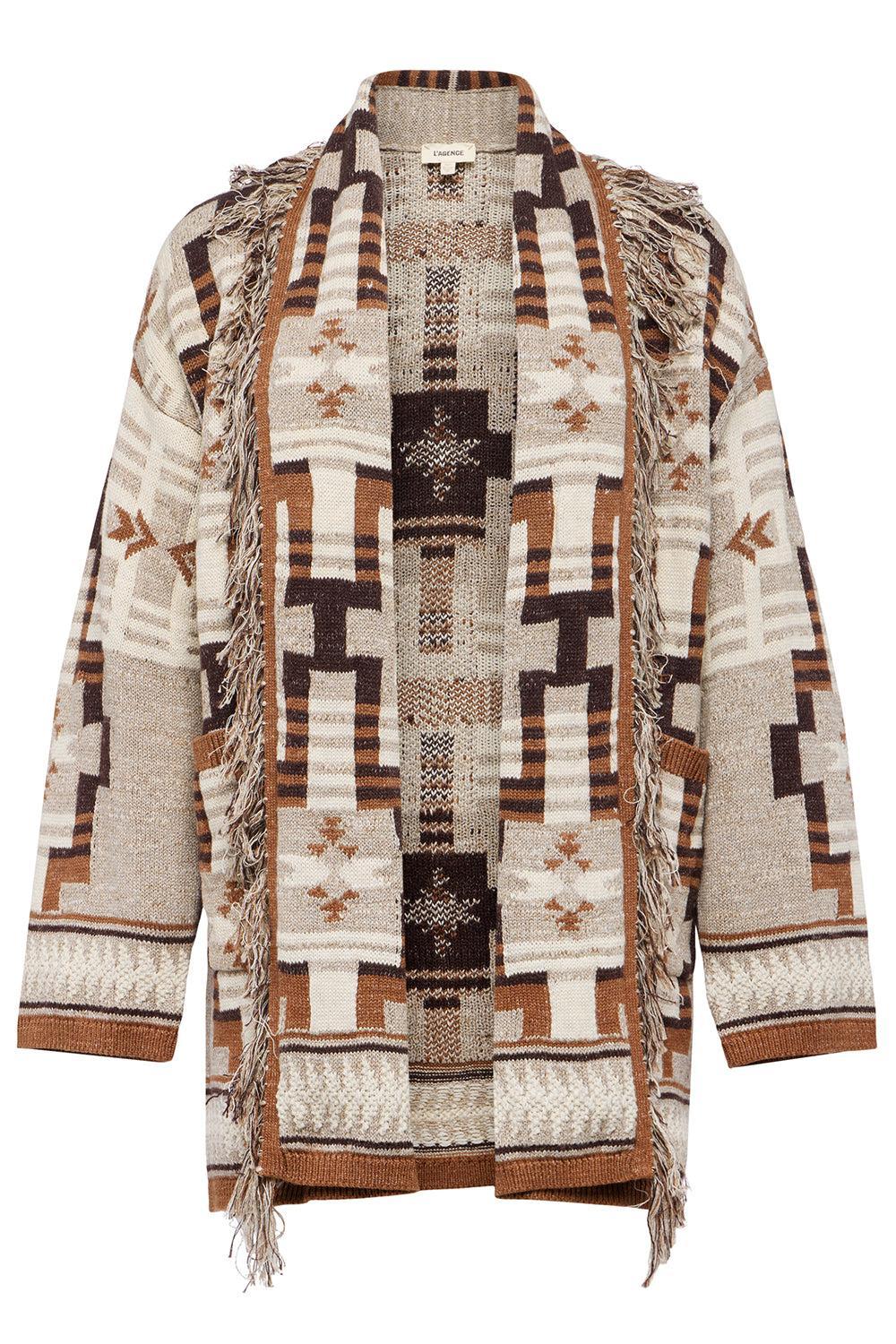Jair Long Fringe Cardigan-NATRLMLT-XS-CLOTHINGTOPCARDIGAN-L'AGENCE