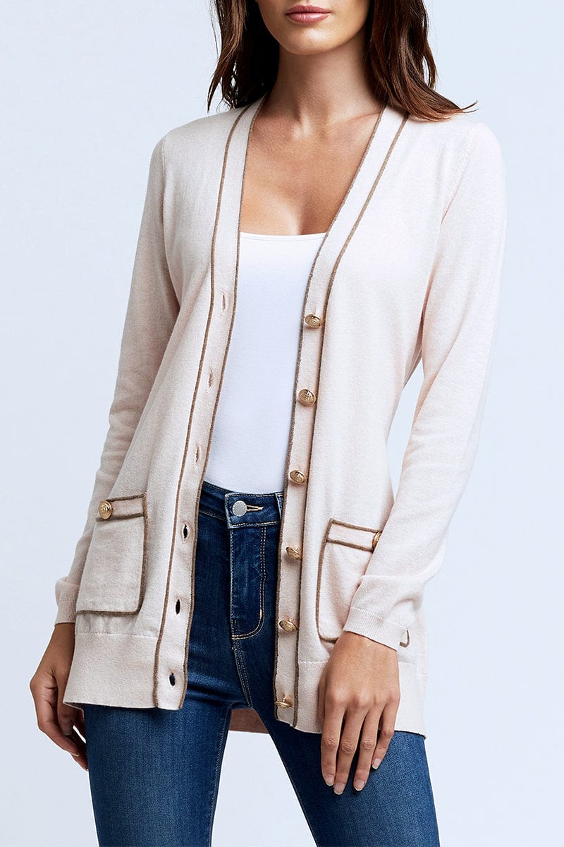 L'AGENCE-Ronny Cardigan With Piping-