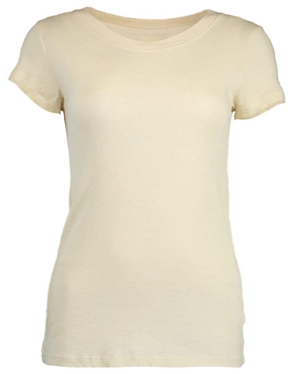 L'AGENCE-Coconut Cory Scoop Neck Tee-