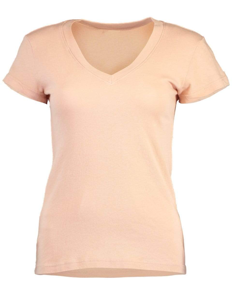 L'AGENCE-Becca V-Neck Short-Sleeve Tee-