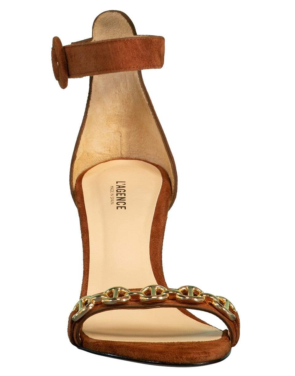 L'AGENCE-Suede Heeled Bridget Sandal - Buckskin-