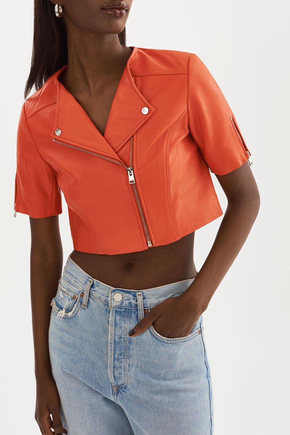 LAMARQUE-Kirsi Cropped Jacket - Spicy Orange-