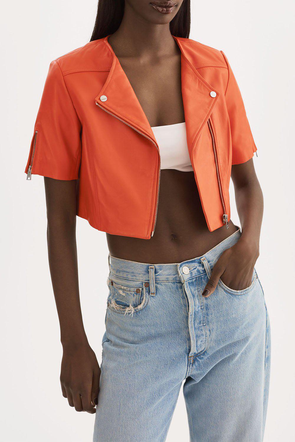 LAMARQUE-Kirsi Cropped Jacket - Spicy Orange-