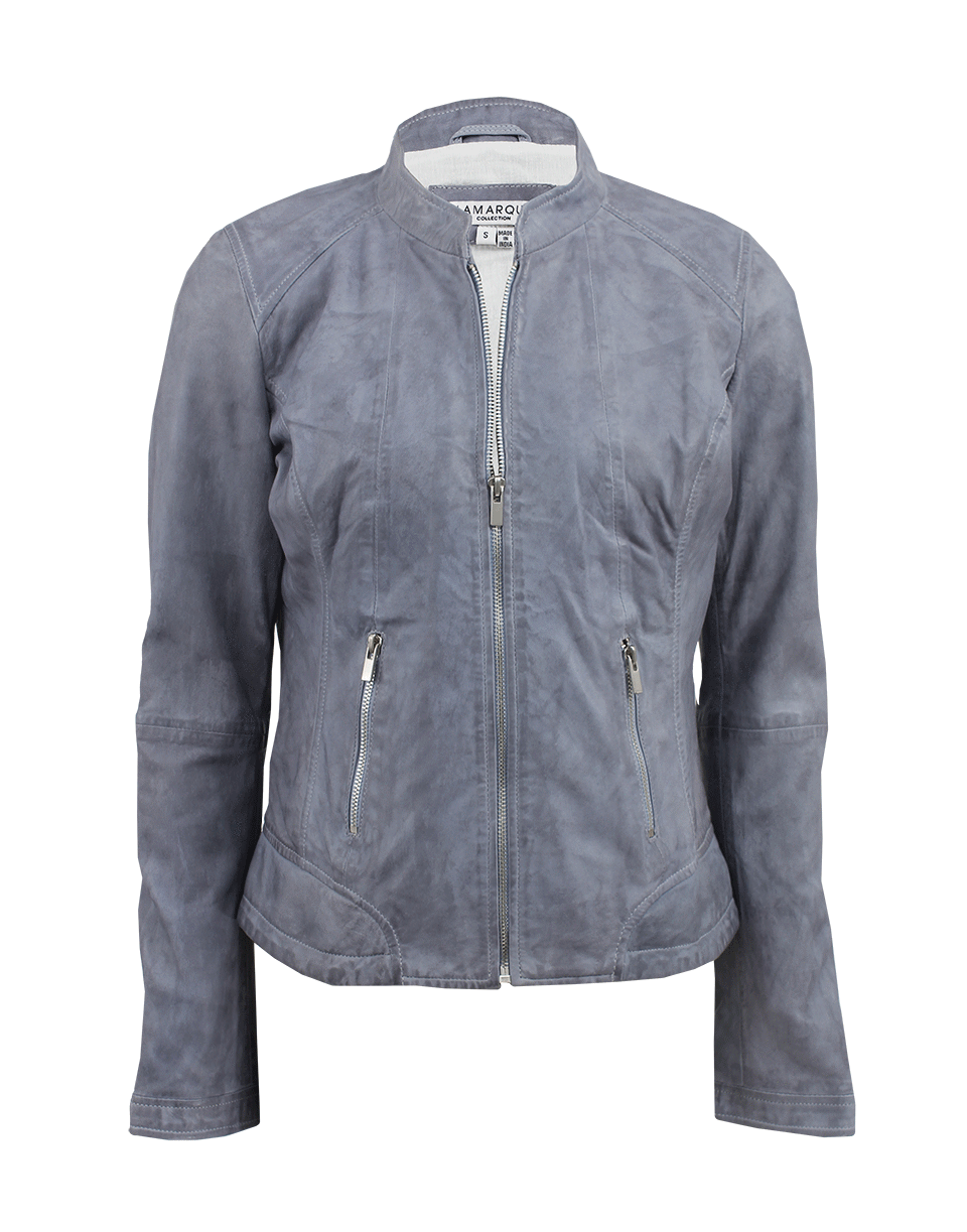 LAMARQUE-Alice Collarless Biker Jacket-