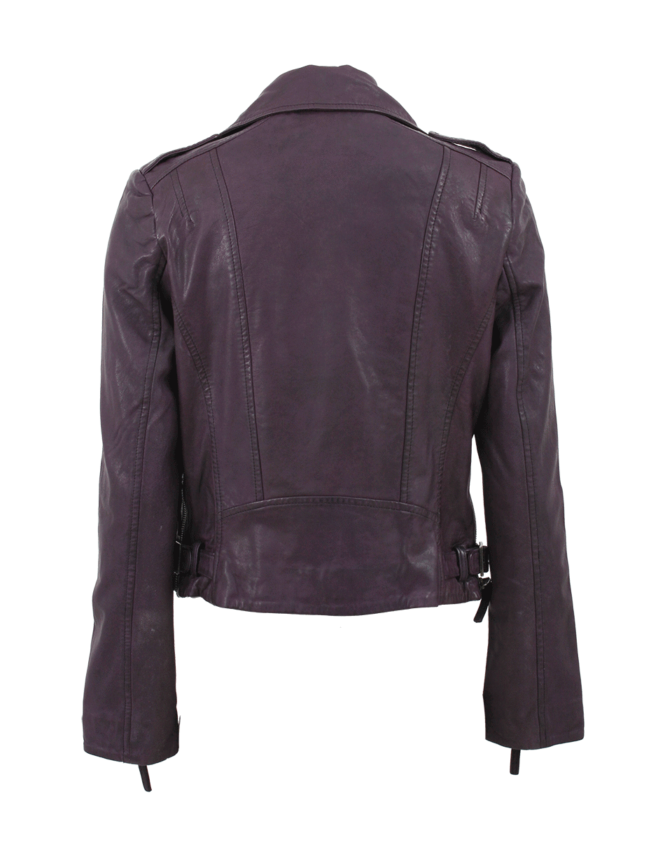 LAMARQUE-Asymmetrical Zip Leather Jacket-