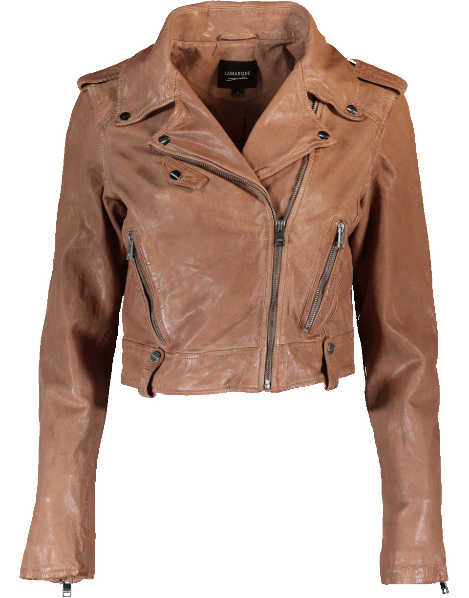 LAMARQUE-Ciara Cropped Leather Jacket-
