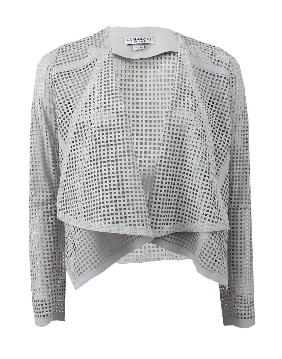 LAMARQUE-Skye Perforated Cascade Leather Jacket-