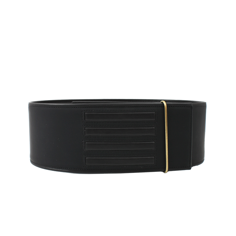 LANVIN-Rubber Lambskin Wide Belt-