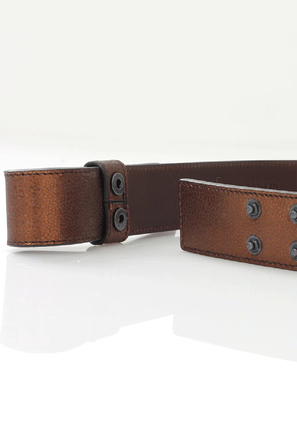 LANVIN-Noeud Metallic Leather Bow Belt-