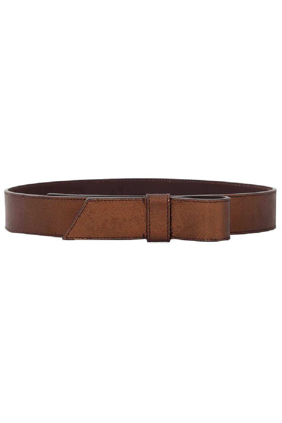 LANVIN-Noeud Metallic Leather Bow Belt-