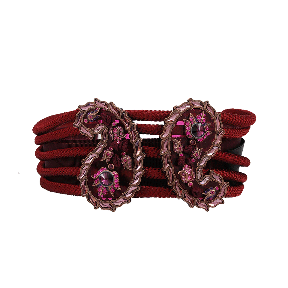 LANVIN-Paisley Stone Rope Belt-