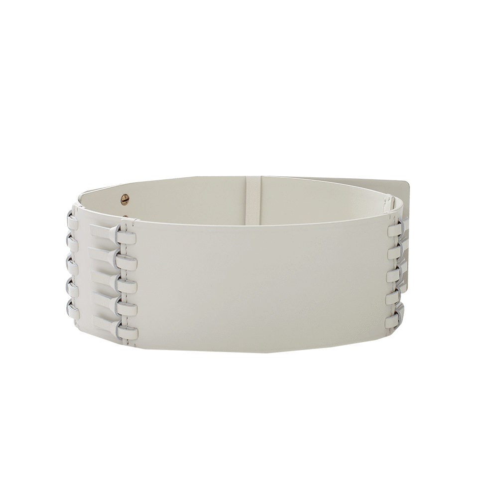 LANVIN-White Wide Waist Belt-