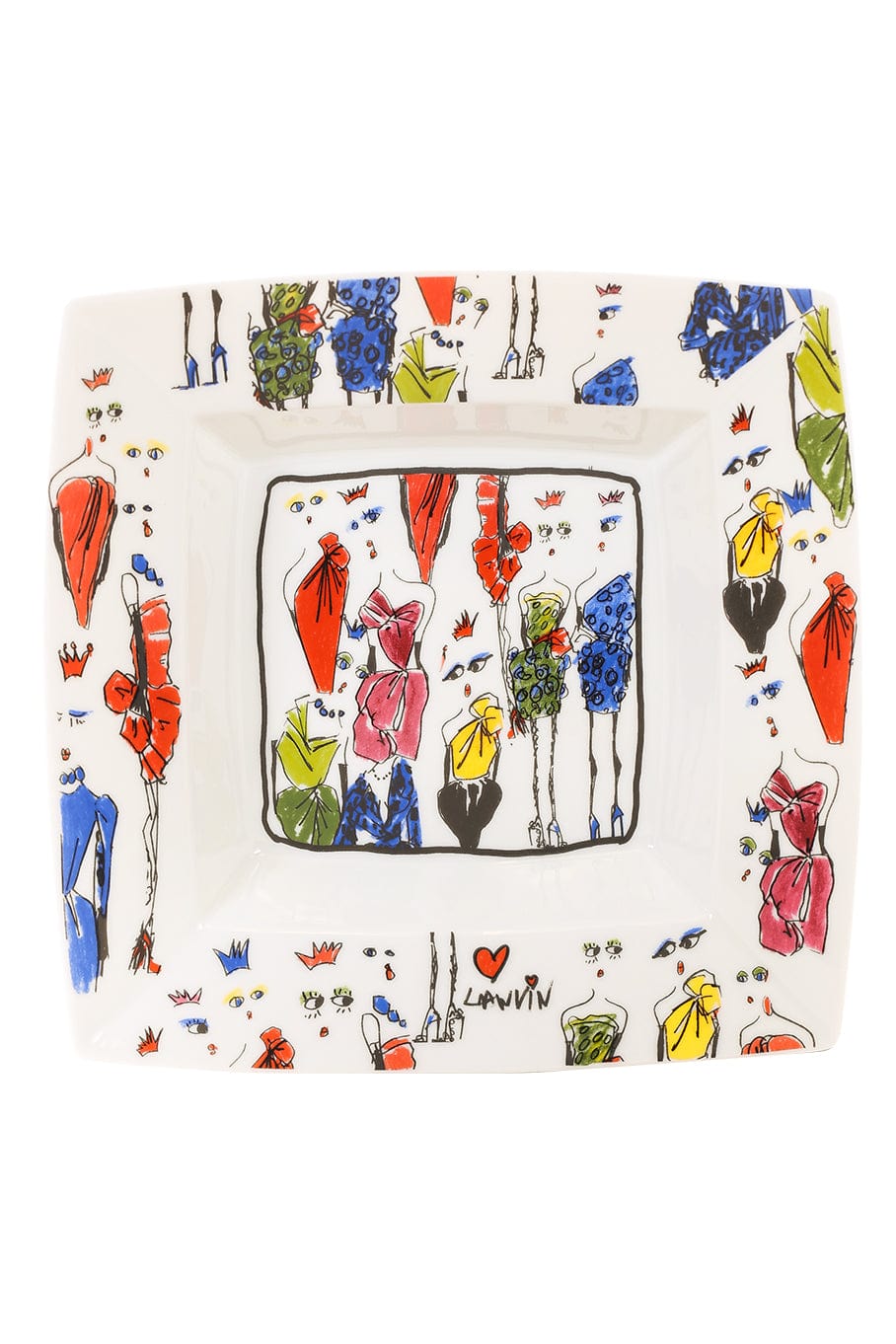LANVIN-Porcelain "Tidy" Plate-UNIQUE