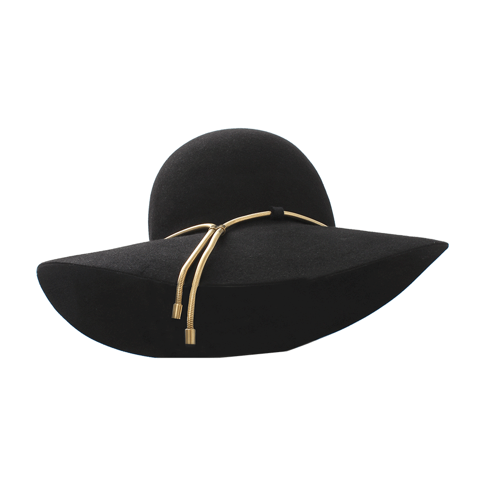 LANVIN-Felt Hat With Gold Chain-