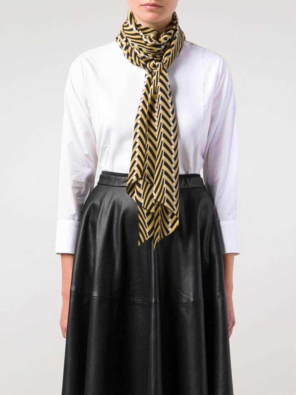 LANVIN-Skinny Printed Scarf-