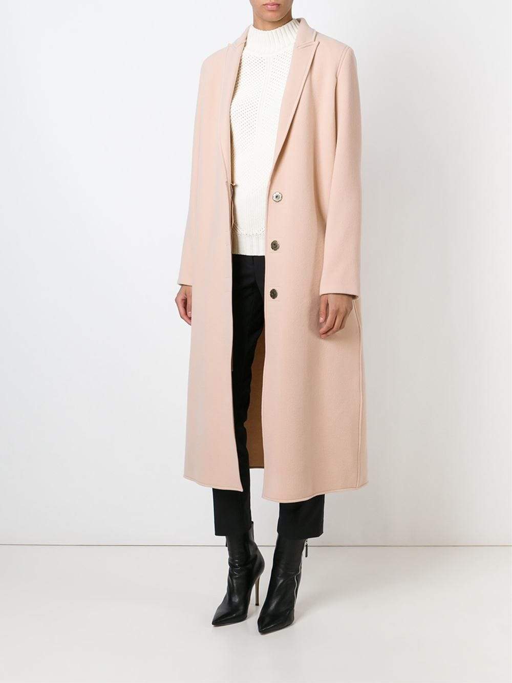 LANVIN-Classic Wool Long Coat-BLUSH