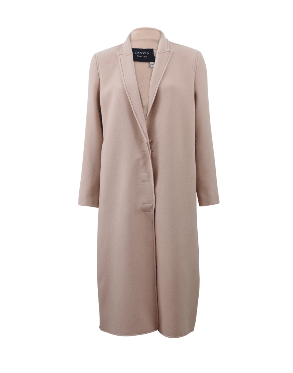 LANVIN-Classic Wool Long Coat-BLUSH
