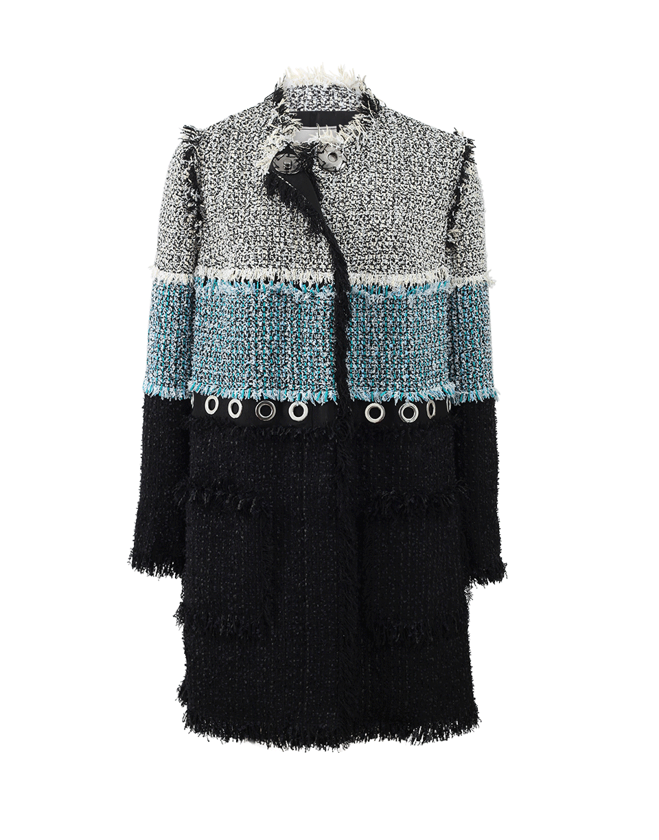 LANVIN-Grommet And Tweed Coat-