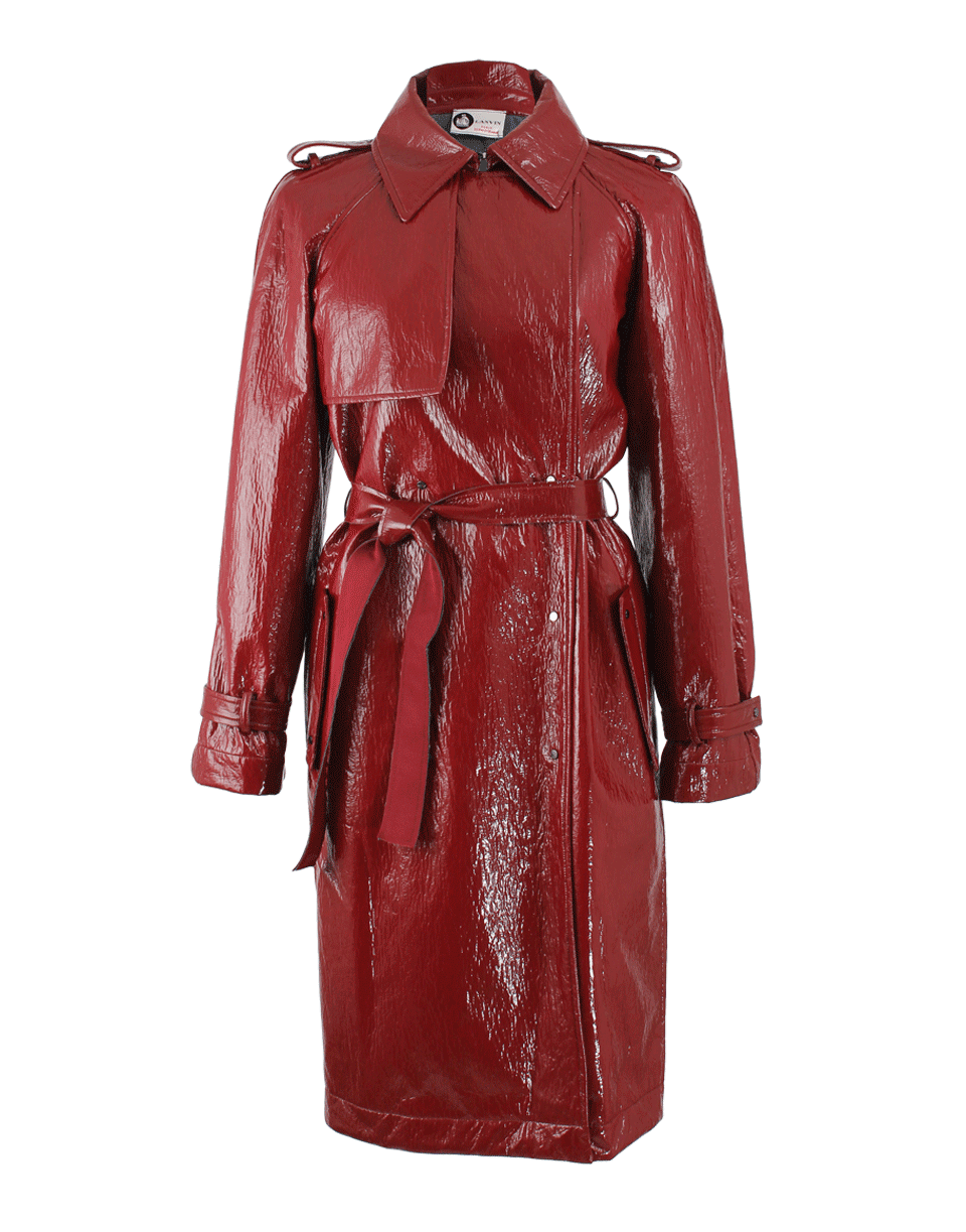 LANVIN-Coated-Cotton Belted Trench-