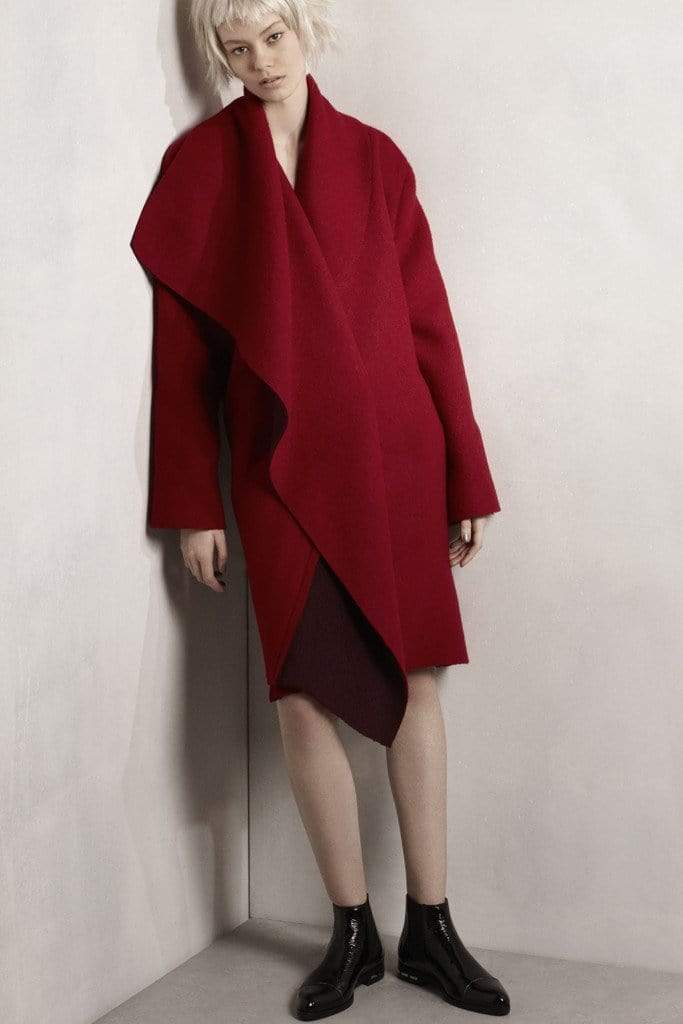 LANVIN-Oversized Blanket Coat-RASPBERY