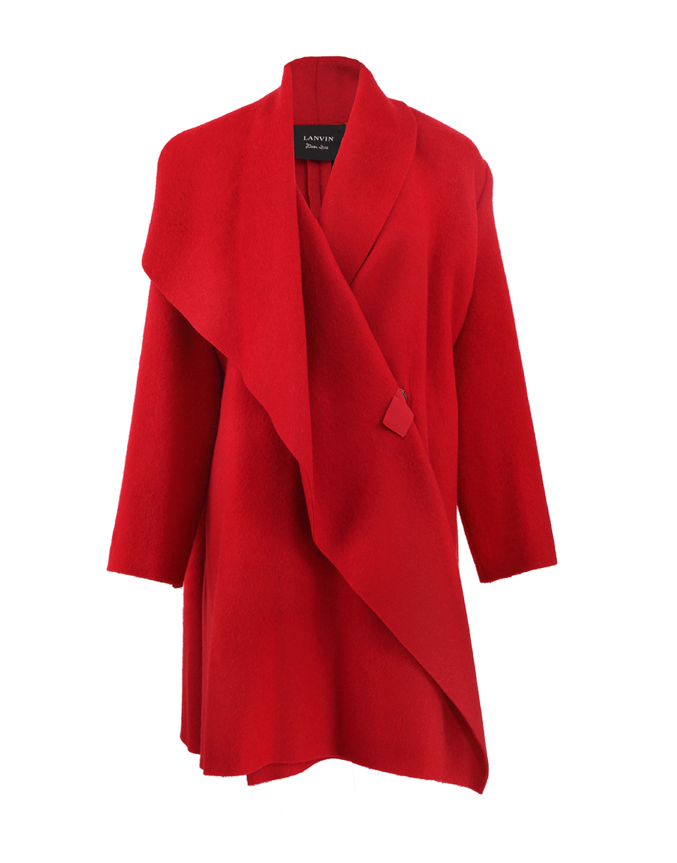 LANVIN-Oversized Blanket Coat-RASPBERY