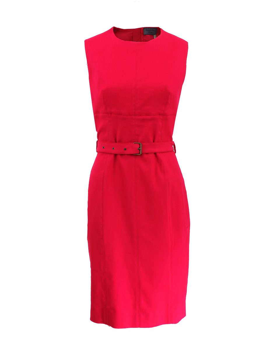 LANVIN-Cotton And Linen Belted Dress-