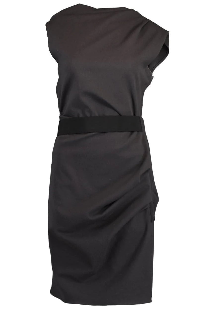 LANVIN-Stretch Wool Sleeveless Side Zip Dress-GRAY