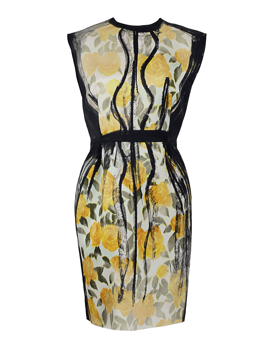 LANVIN-Rose Print Sheath Dress-