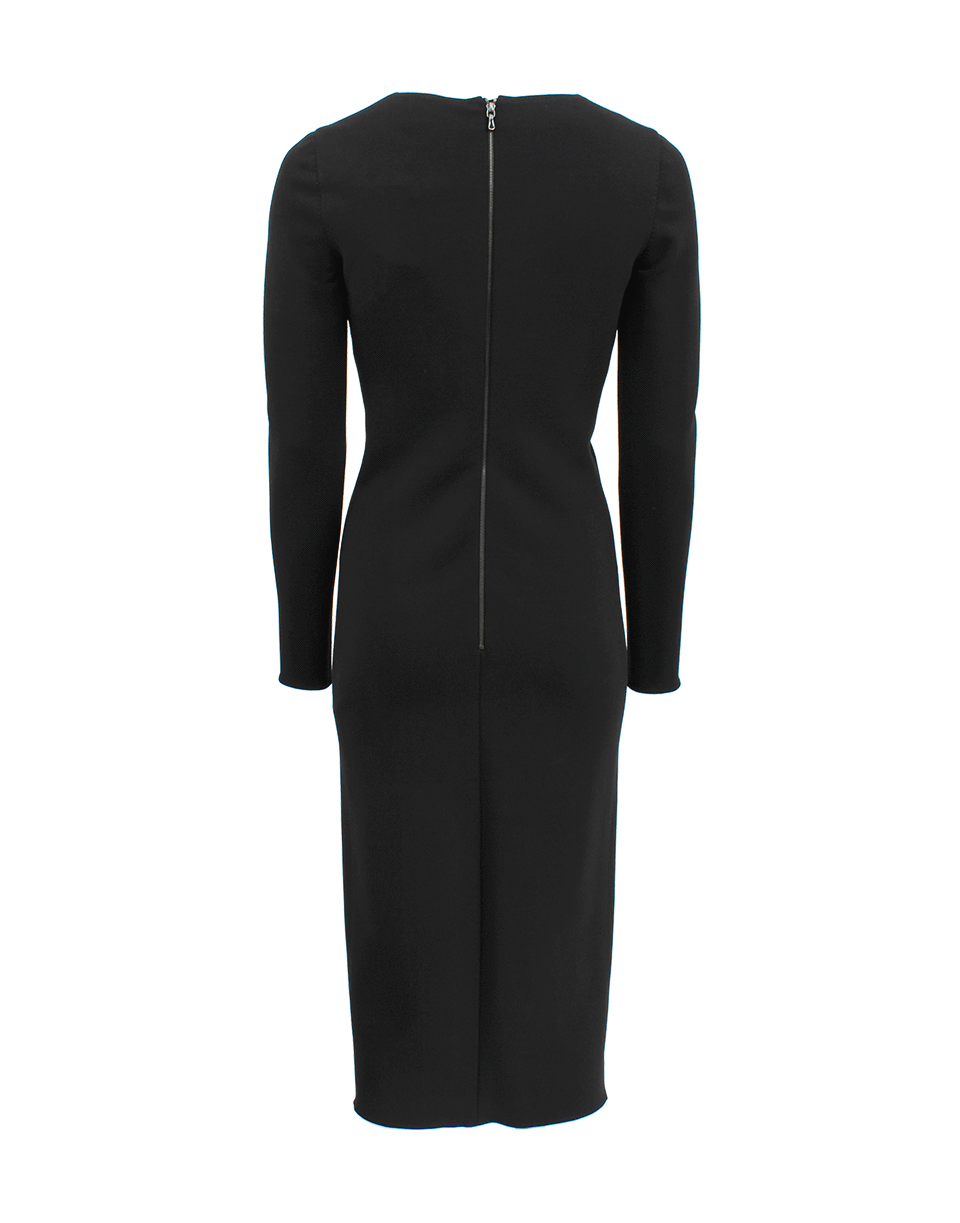 LANVIN-Black Longsleeve Sweetheart Dress-