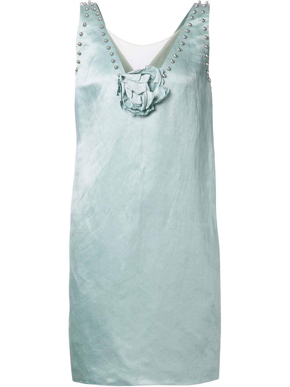 LANVIN-Flower Organza Dress-BLUE