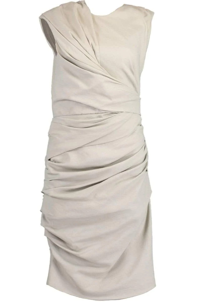 LANVIN-Draped Dress with Side Zip-GREEN