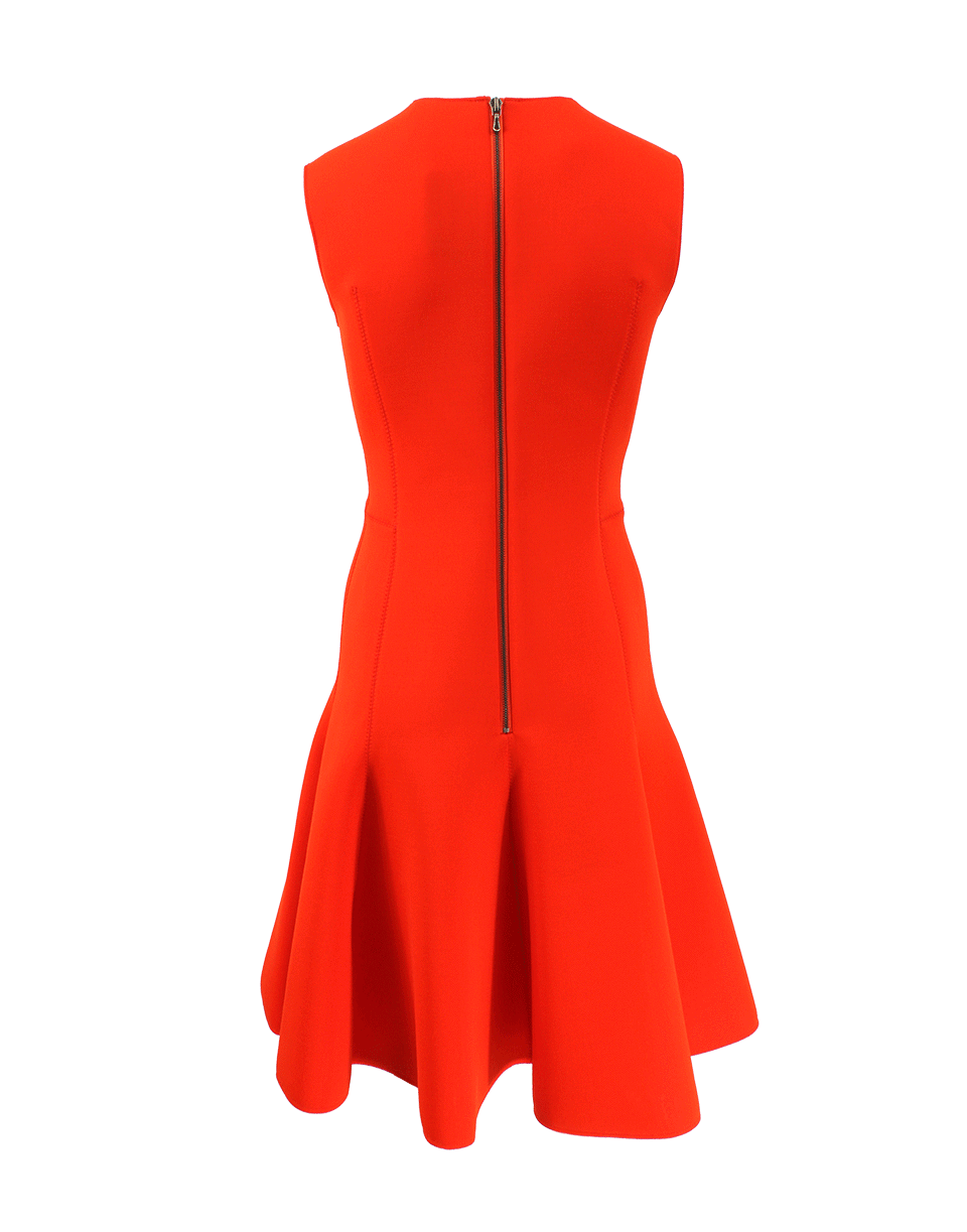 LANVIN-Crewneck Scuba Dress-ORANGE