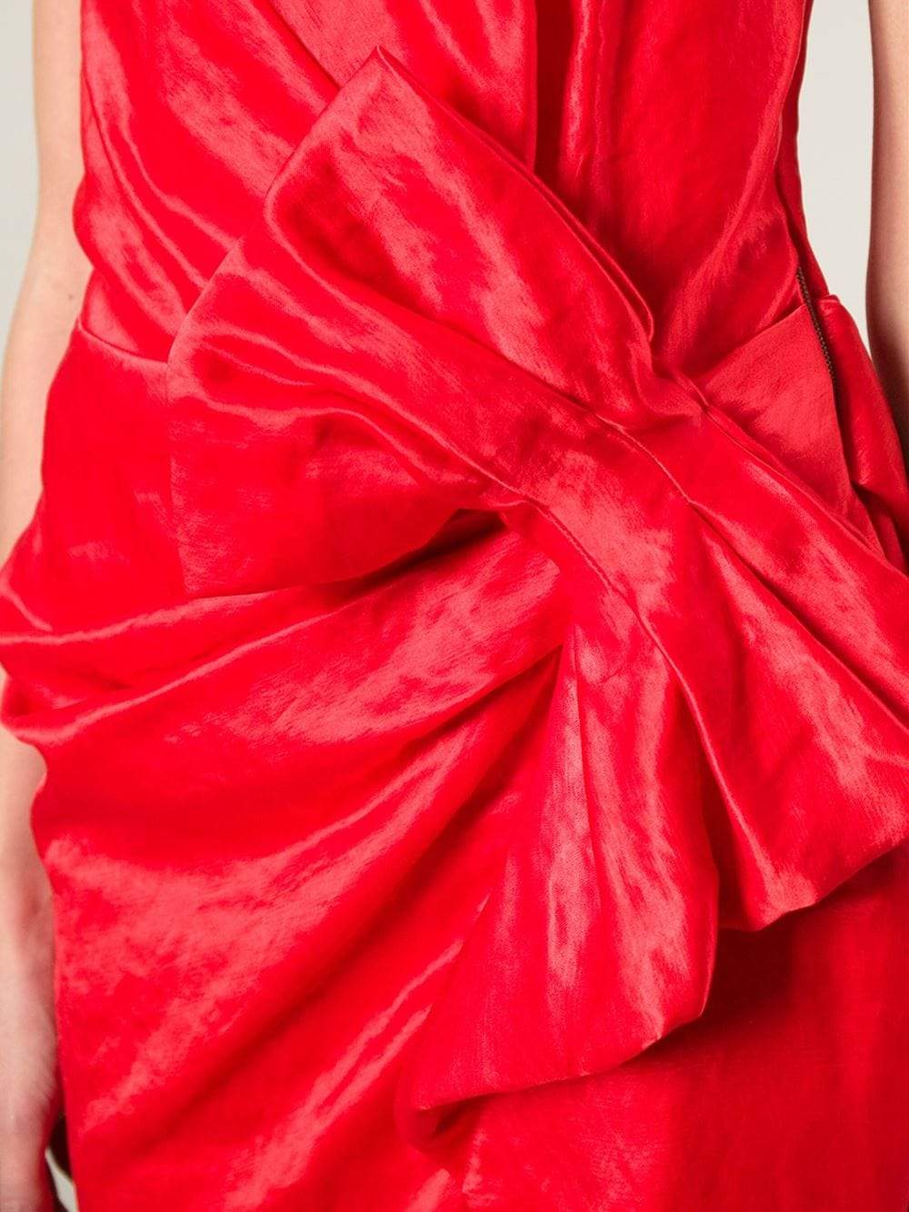 LANVIN-Strapless Side Zip Dress-ROUGE