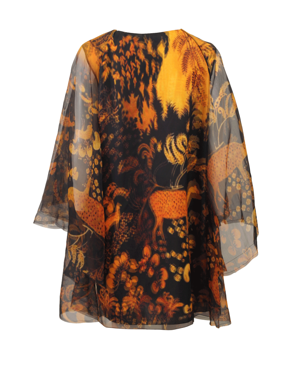 LANVIN-Animal Organza Overlay Dress-YELLOW