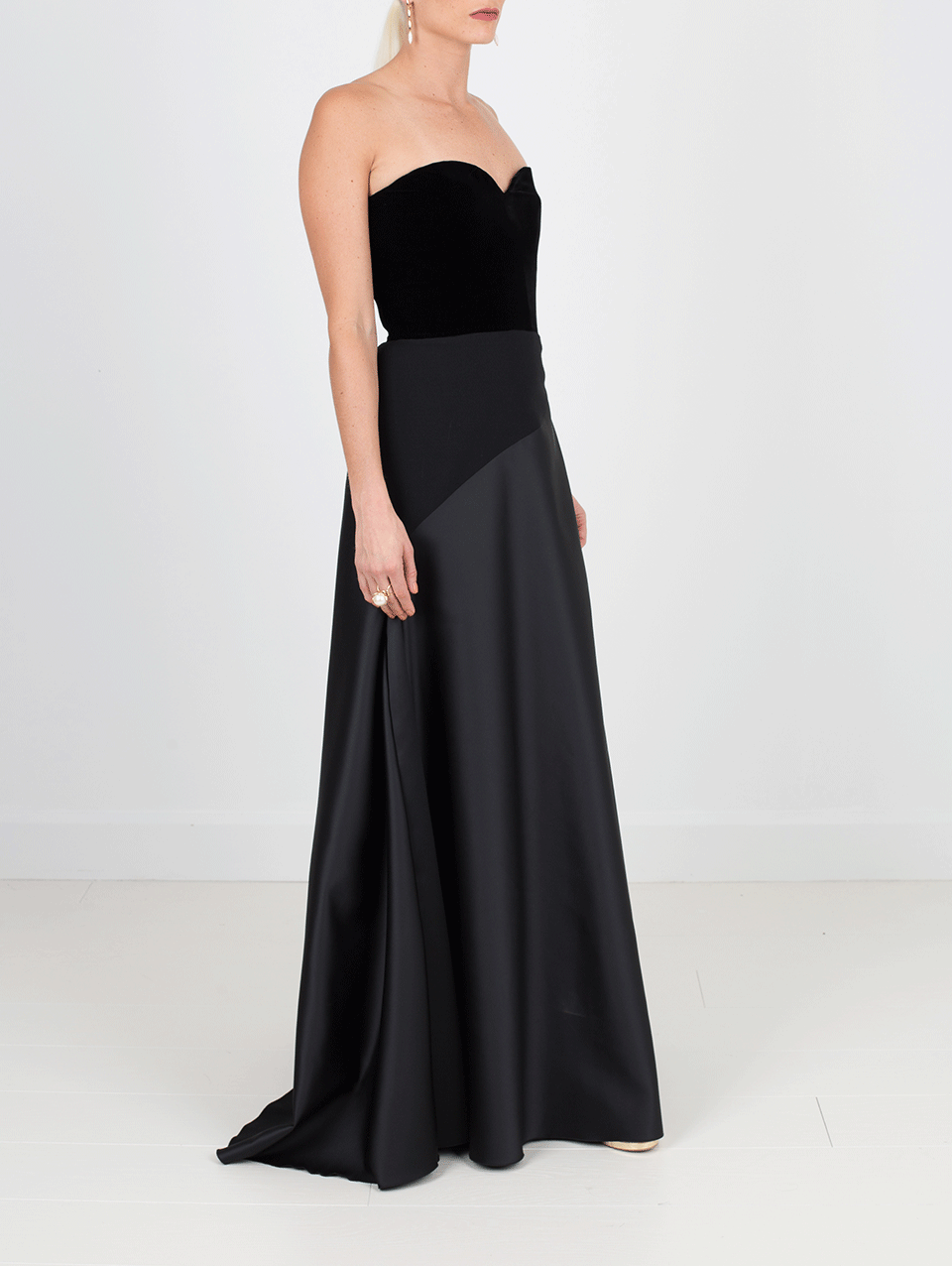 LANVIN-Velvet Bodice Duchesse Gown-BLACK