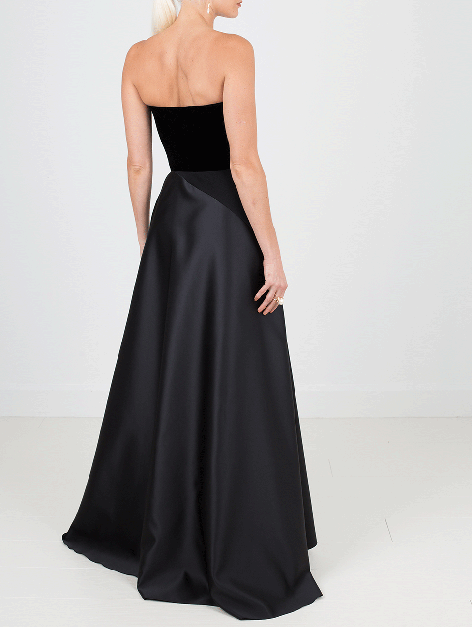 LANVIN-Velvet Bodice Duchesse Gown-BLACK