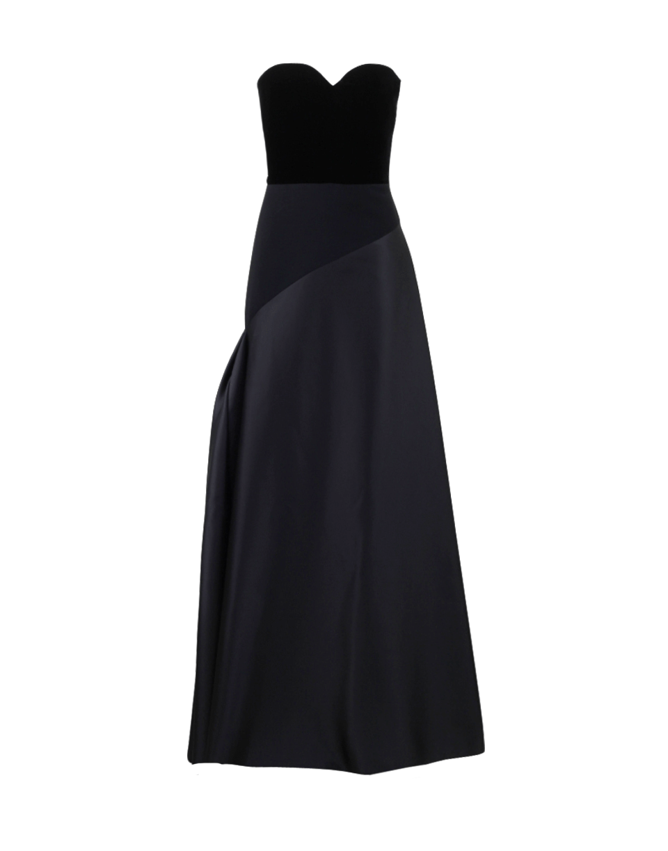 LANVIN-Velvet Bodice Duchesse Gown-BLACK