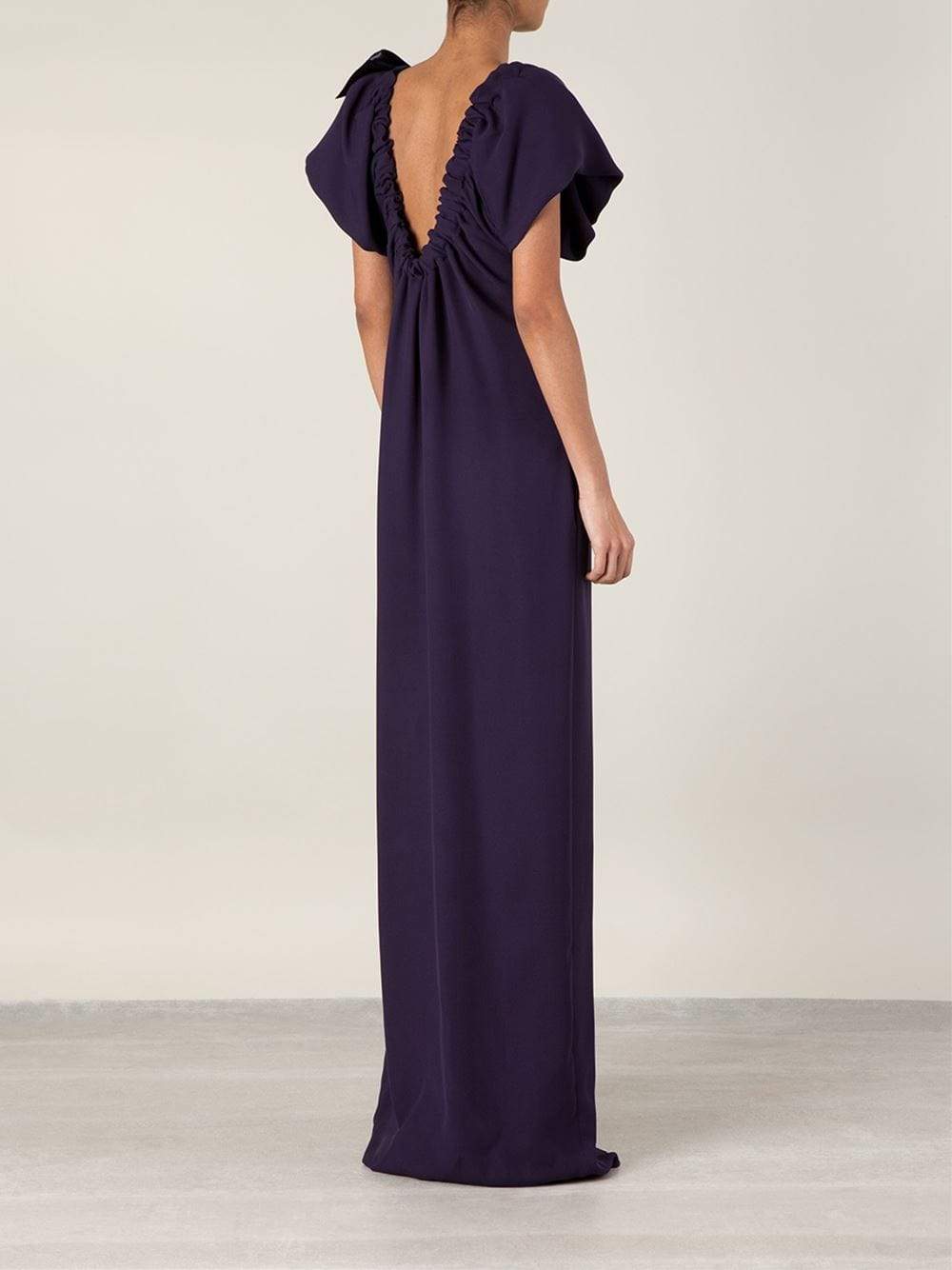 LANVIN-Gathered Neck Gown-NAVY
