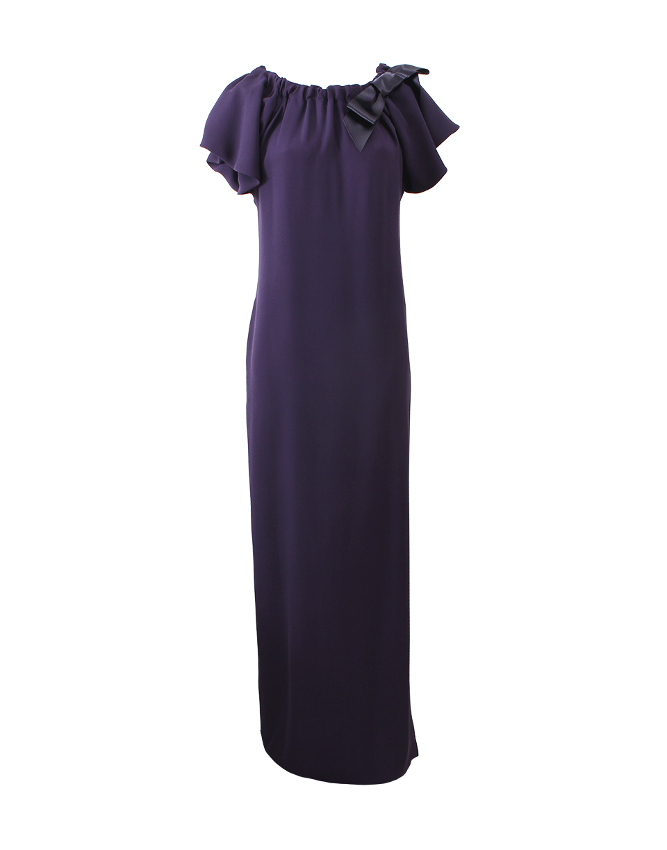 LANVIN-Gathered Neck Gown-NAVY