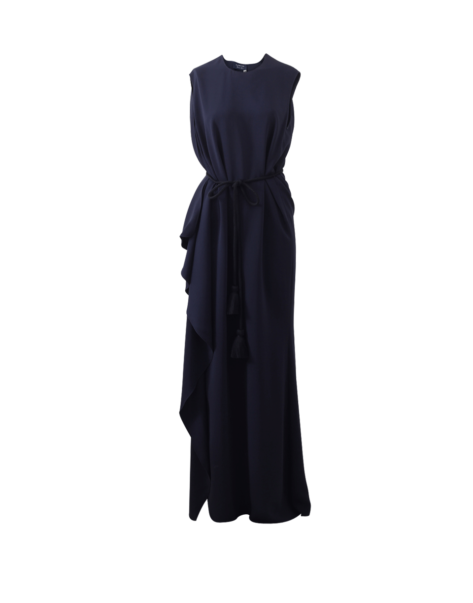 LANVIN-Side Drape Gown-NAVY