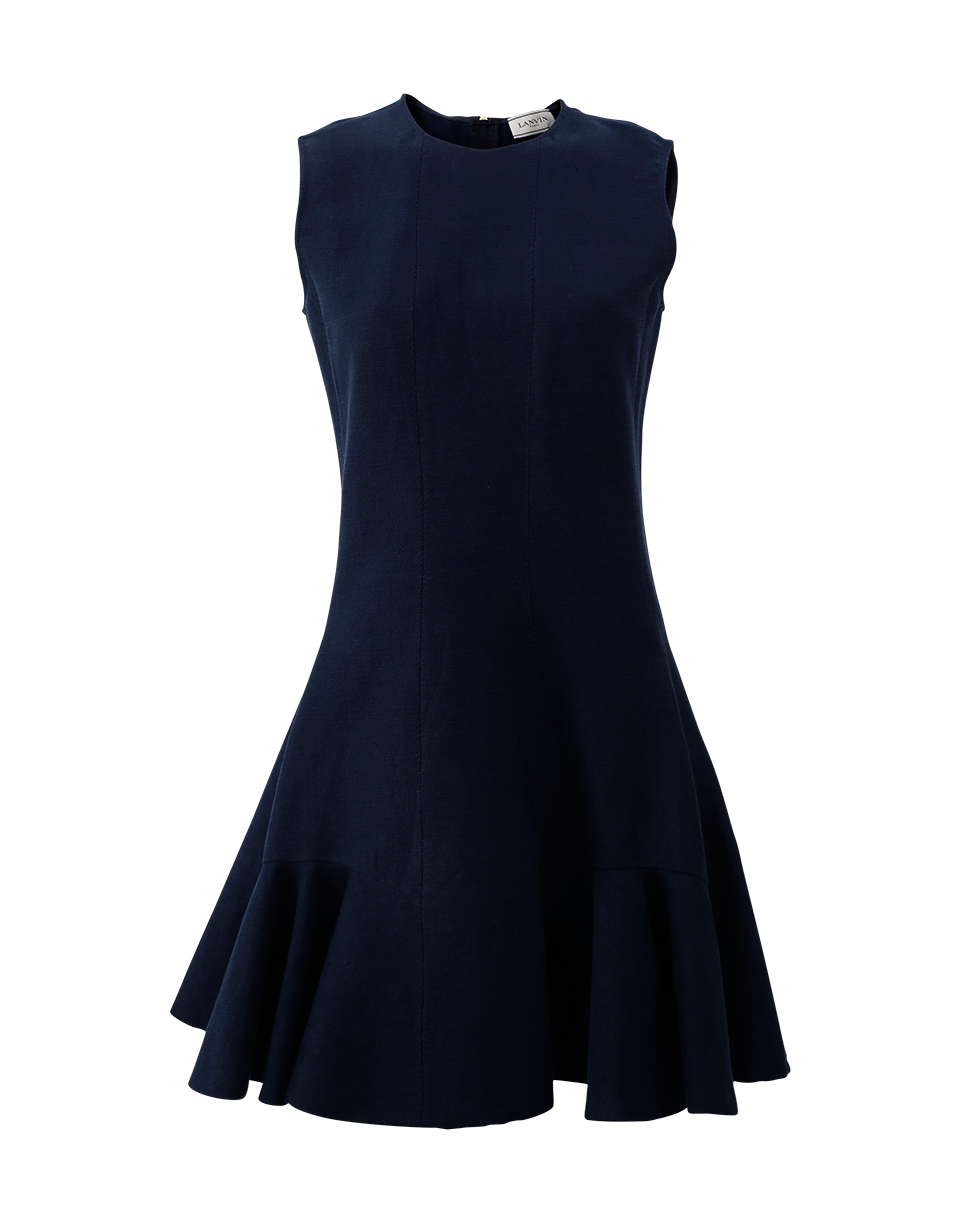 LANVIN-Flounce Bottom Dress-BLUE