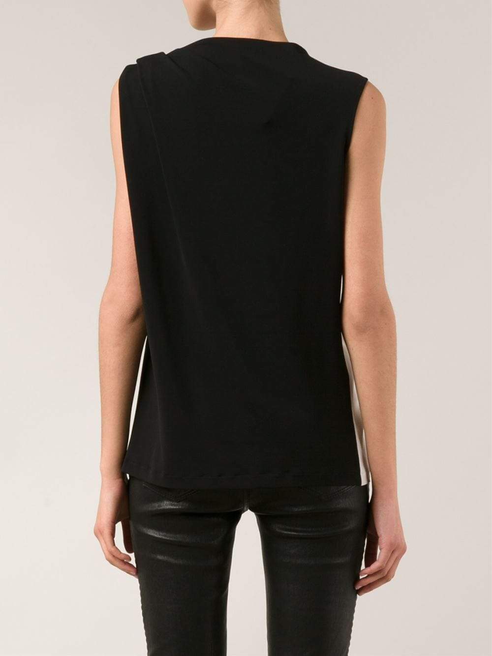LANVIN-Two-Tone Twist Strap Top-