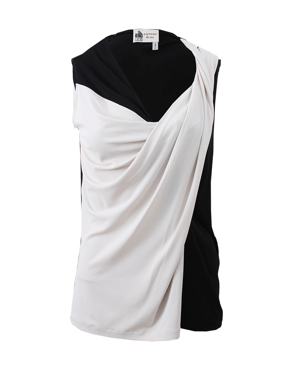LANVIN-Two-Tone Twist Strap Top-