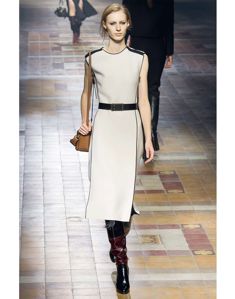 LANVIN-Crewneck Piping Dress-
