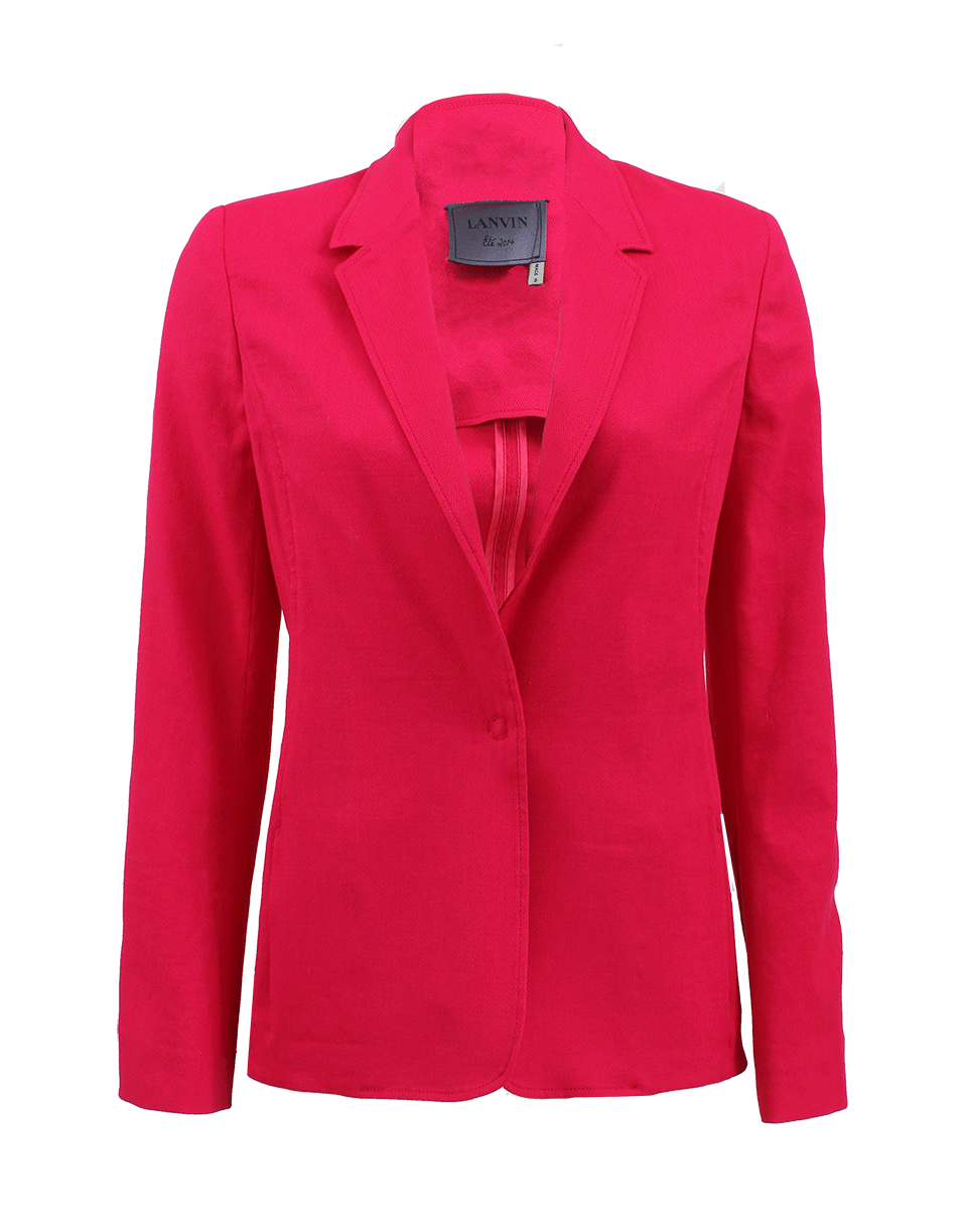 LANVIN-Stretch Pique One Button Blazer-