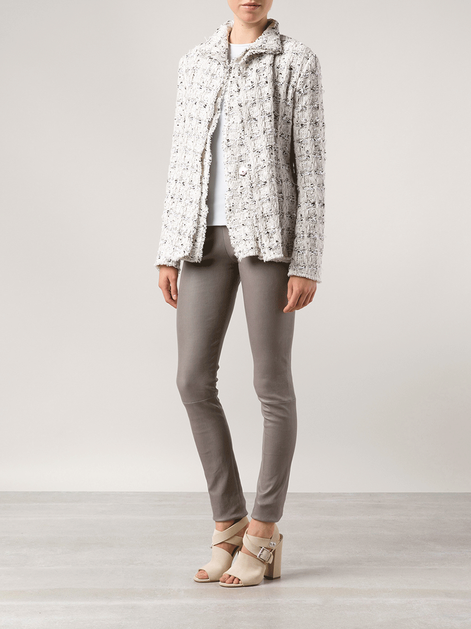 LANVIN-Tweed Vest Jacket-BLANC