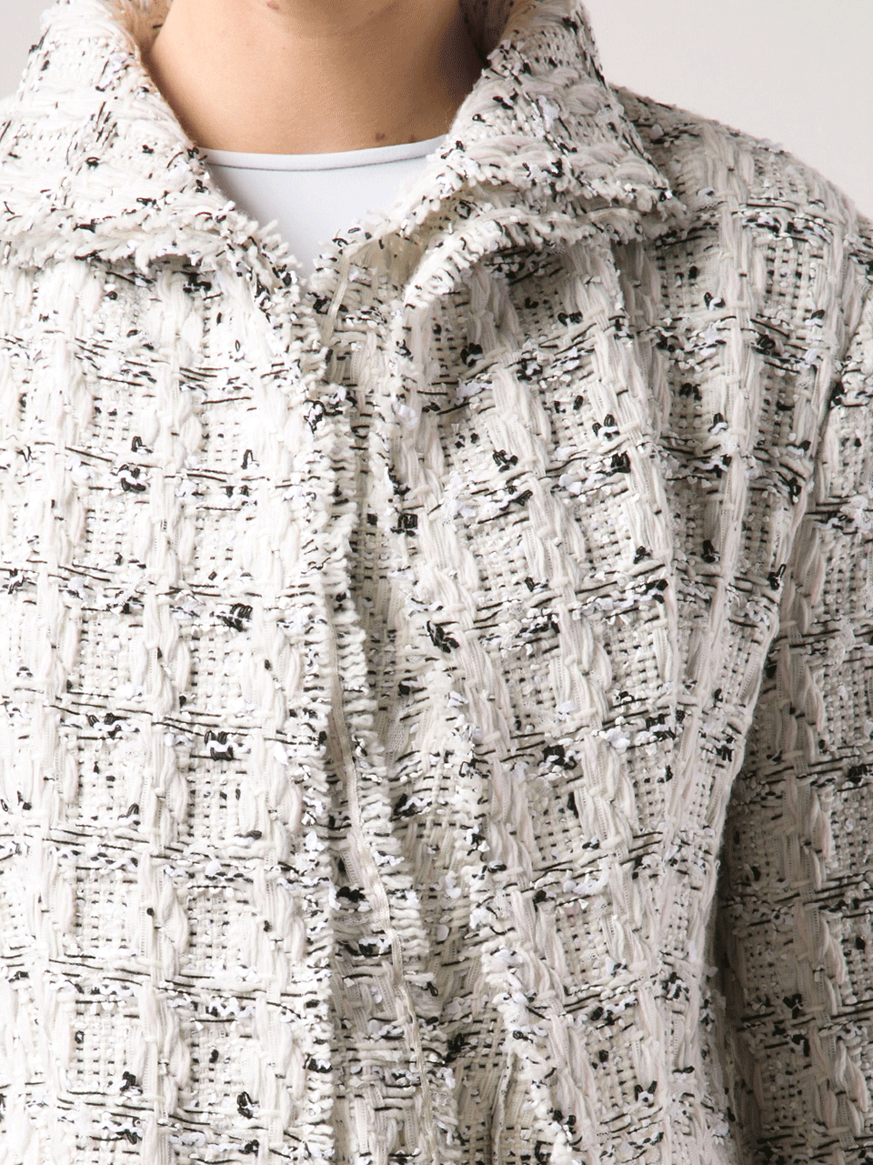 LANVIN-Tweed Vest Jacket-BLANC