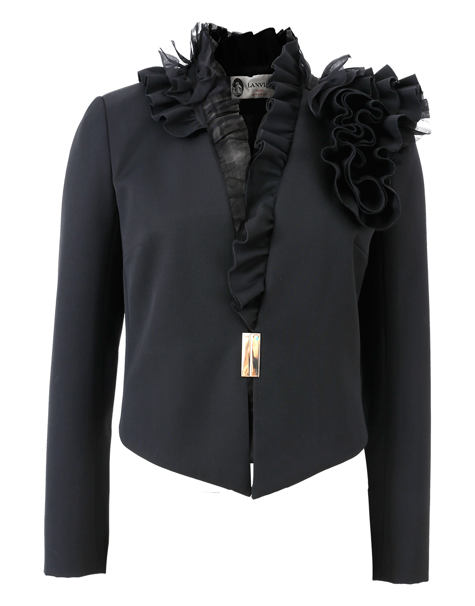 LANVIN-Ruffle Lapel Jacket-